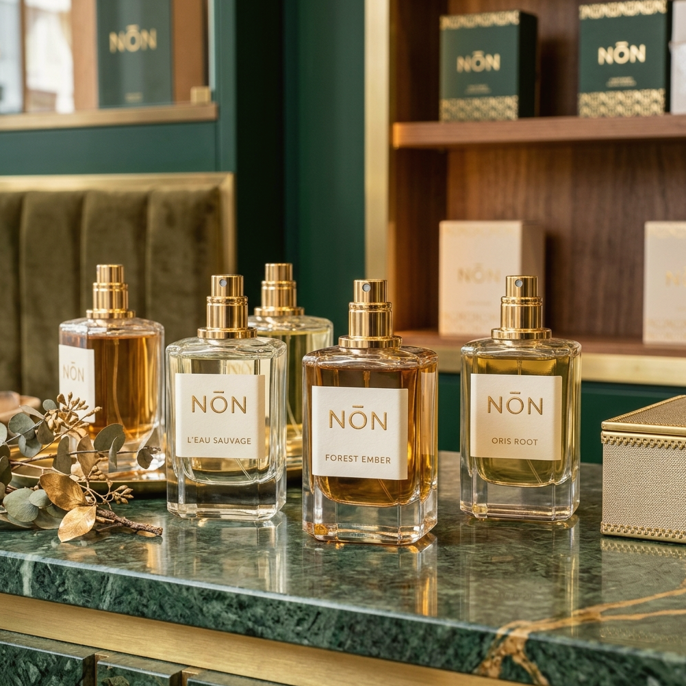 Showcase nước hoa thương hiệu NON
